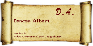 Dancsa Albert névjegykártya