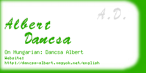 albert dancsa business card